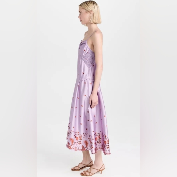 NWT Free People On My Own Printed Midi In Lilac Combo, Size M (See Mark)🌙☺️ - Picture 3 of 12